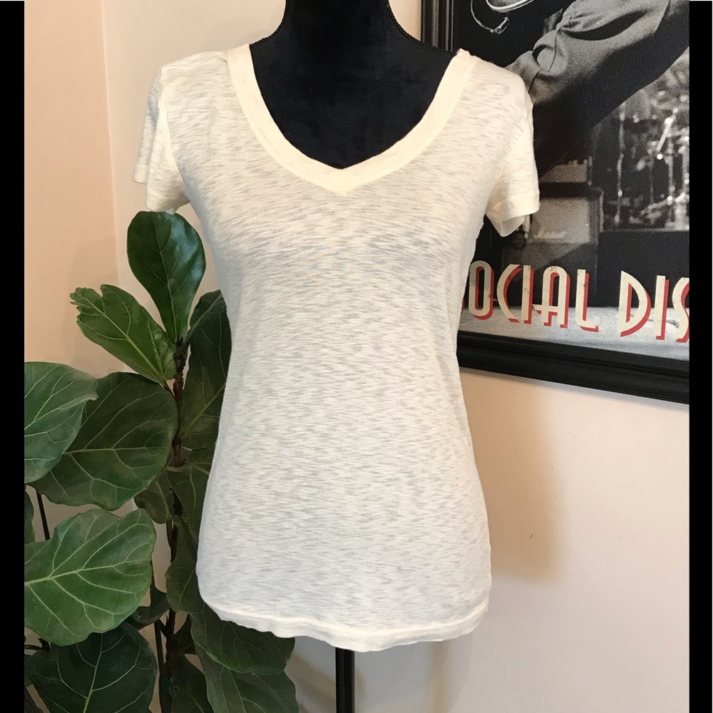 Cynthia Rowley Cream Color V- Neck Top